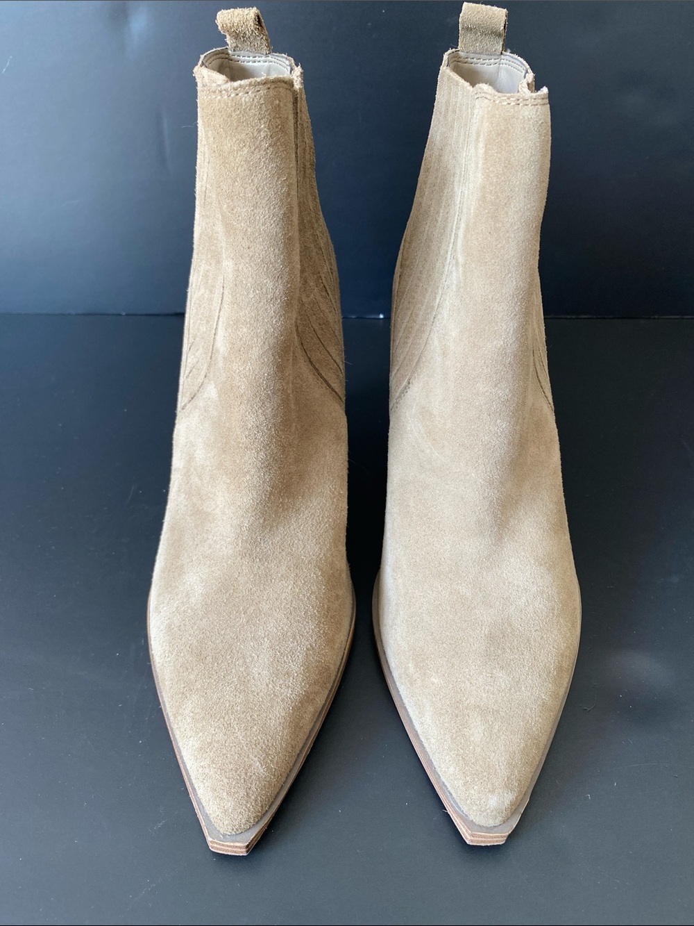 Marc Fisher Oshay Suede Leather Western Pull On Bootie Tan Size 6M